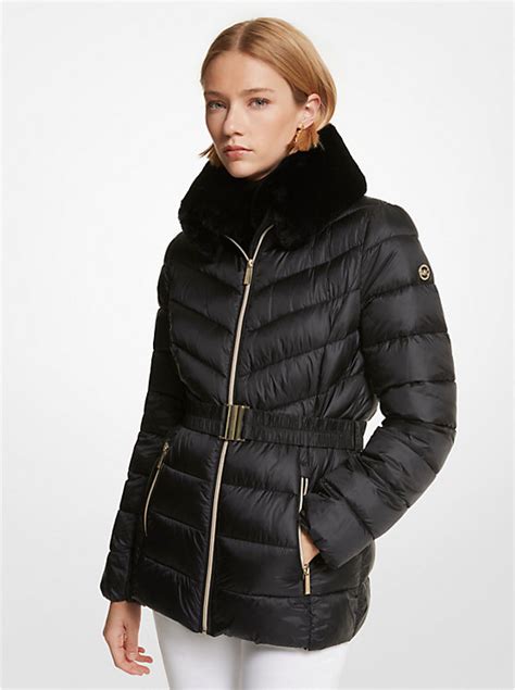 fake michael kors quilted nylon packable down jacket|michael kors ladies padded coats.